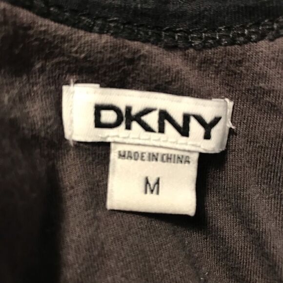 DKNY Oversized Peplum Tank Top Black/Brown Sz M - Picture 5 of 7